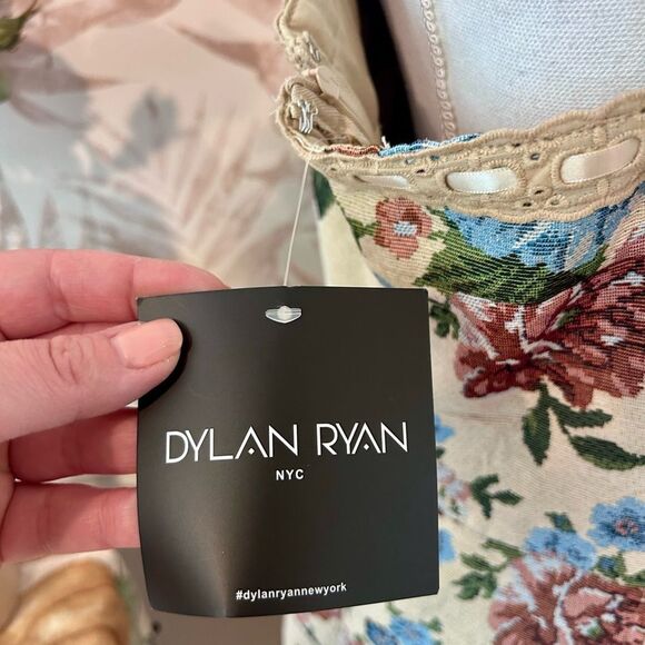 🆕 NWT Dylan Ryan NYC Tapestry Print Lace-Up Coquette Mini Dress Size XL Juniors - Picture 9 of 12